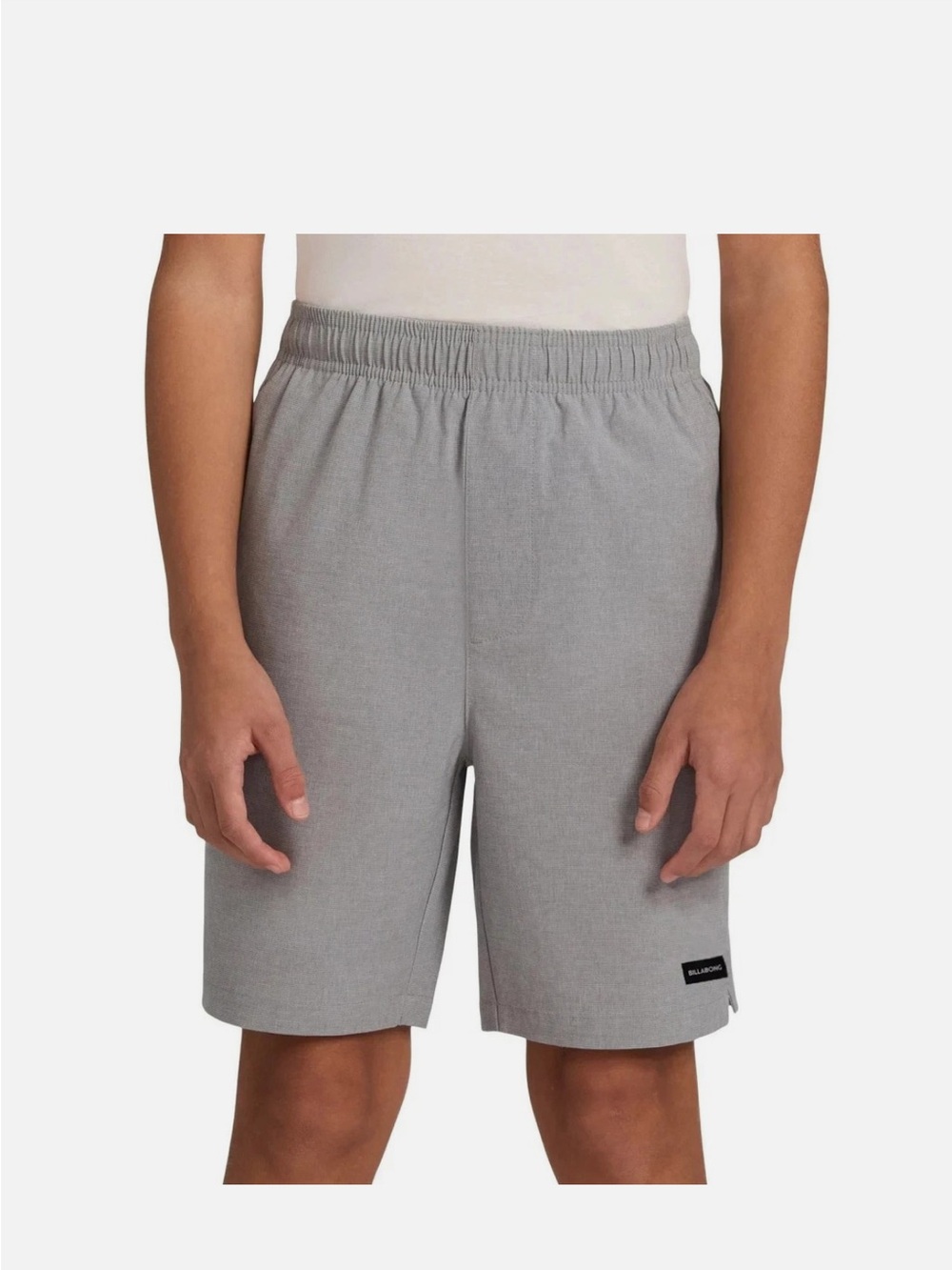 Billabong youth Light Gray Elastic-Waist Casual Shorts. Size 10-12. NWT.